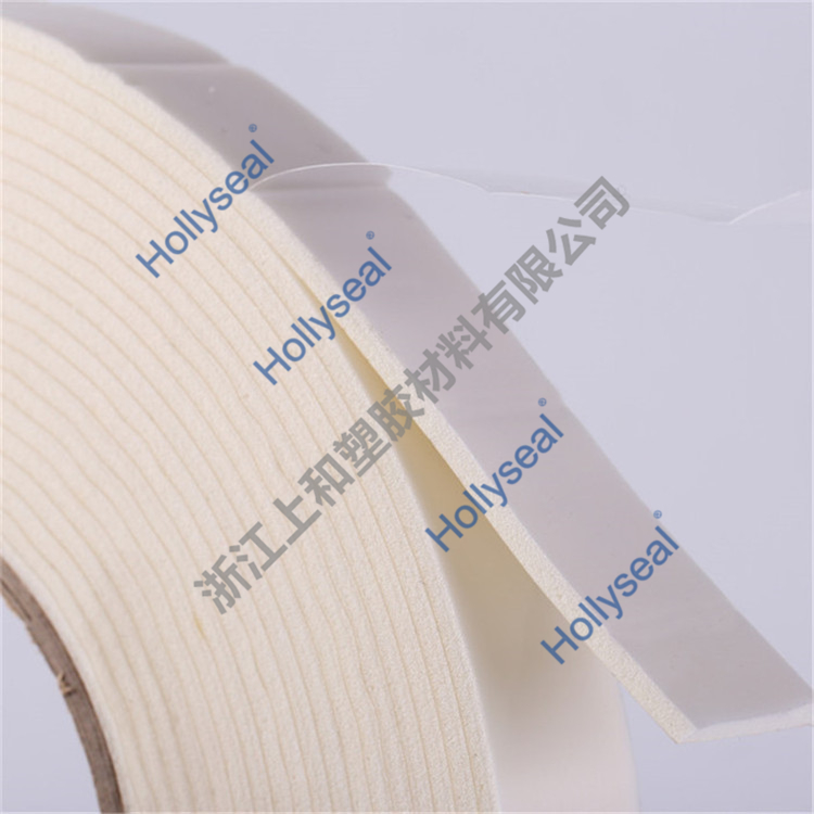 Hollyseal?白色PVC密封膠帶表層PET透明膜 厚度1mm~25mm，密度110kg/m3~500kg/ m3